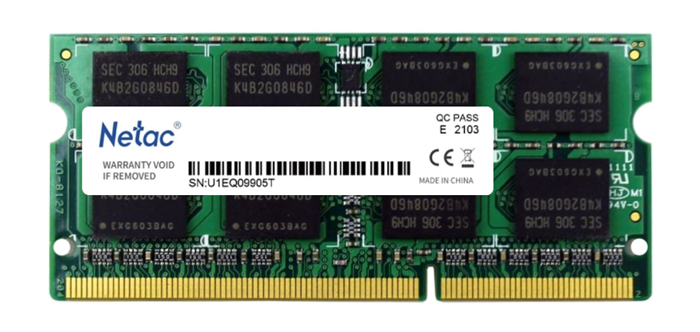 NETAC μνήμη DDR3L SODIMM NTBSD3N16SP-08, 8GB, 1600MHz, CL11