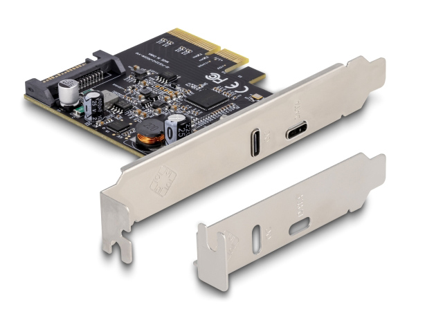 DELOCK κάρτα επέκτασης PCI x4 σε USB-C & USB-C PD 90074, 20W, 20Gbps