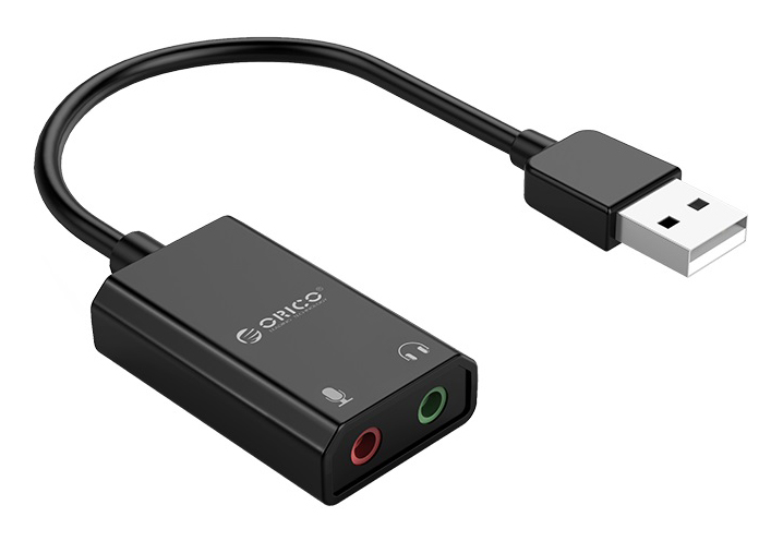 ORICO USB κάρτα ήχου SKT2, USB2.0, 2x 3.5mm, μαύρο