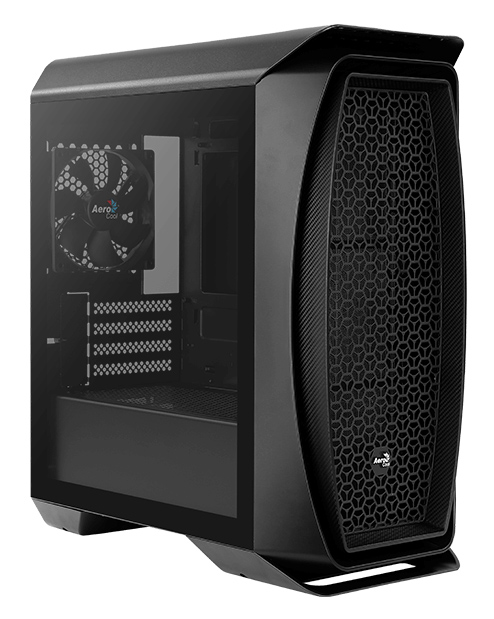 AEROCOOL PC mini tower Aero one ECLIPSE-G-BK-V1, 210x459x403mm, 4x fan