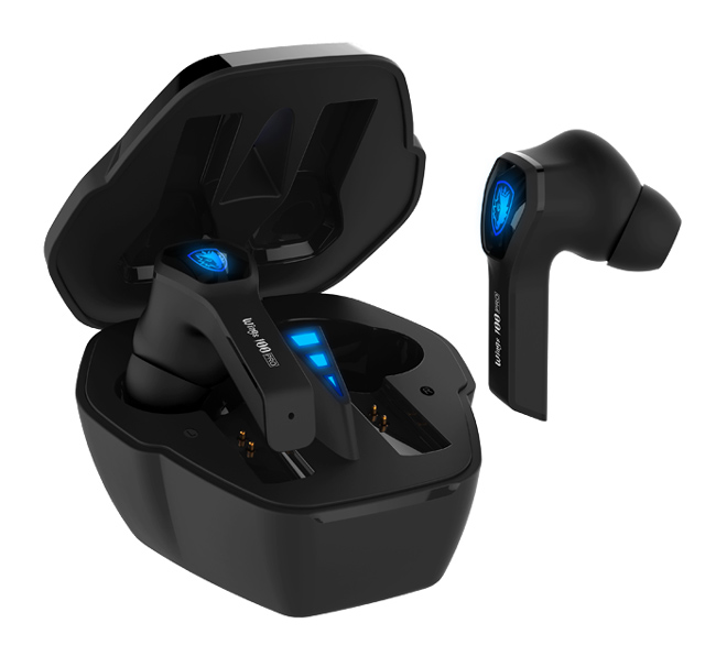 SADES gaming earphones Wings 100 Pro, θήκη φόρτισης True Wireless, μαύρα