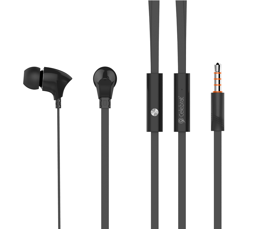 CELEBRAT Earphones με μικρόφωνο G3, on/off, 10mm, 3.5mm, 1.2m, μαύρα