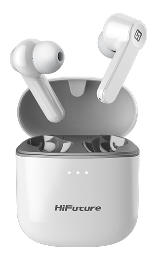 HIFUTURE earphones FlyBuds, true wireless, με θήκη φόρτισης, λευκά