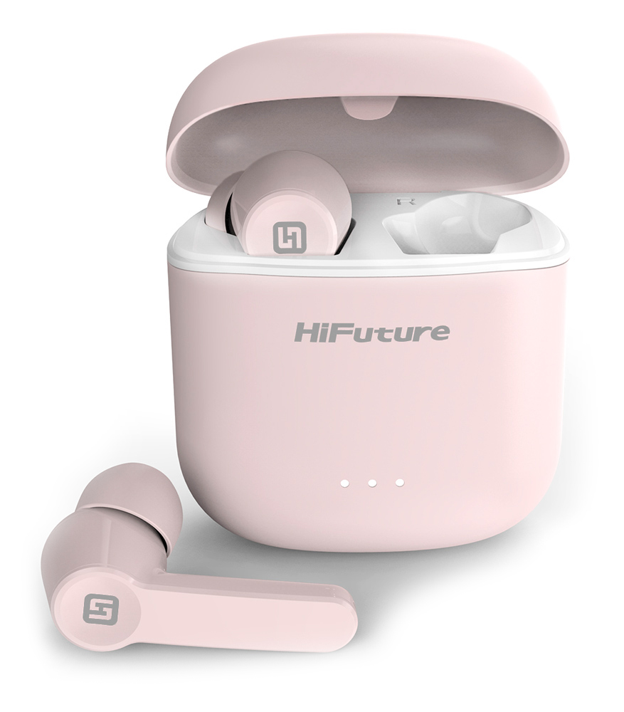 HIFUTURE earphones FlyBuds, true wireless, με θήκη φόρτισης, ροζ