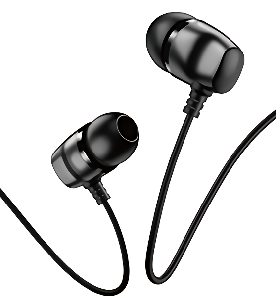 USAMS earphones με μικρόφωνο EP-36, 10mm, 3.5mm, 1.2m, μαύρα