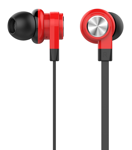 CELEBRAT earphones με μικρόφωνο D9, 10mm, 3.5mm, 1.2m, κόκκινα