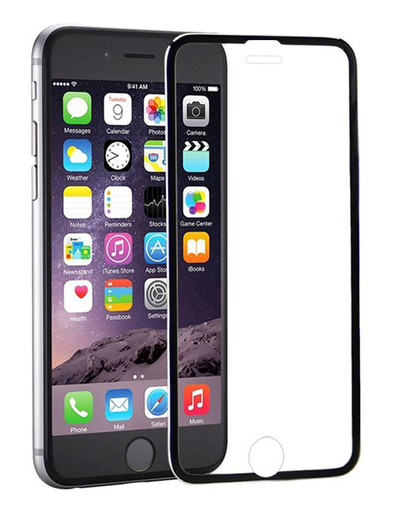 POWERTECH Tempered Glass 3D Full Face για iPhone 6 Plus, titanium, Black