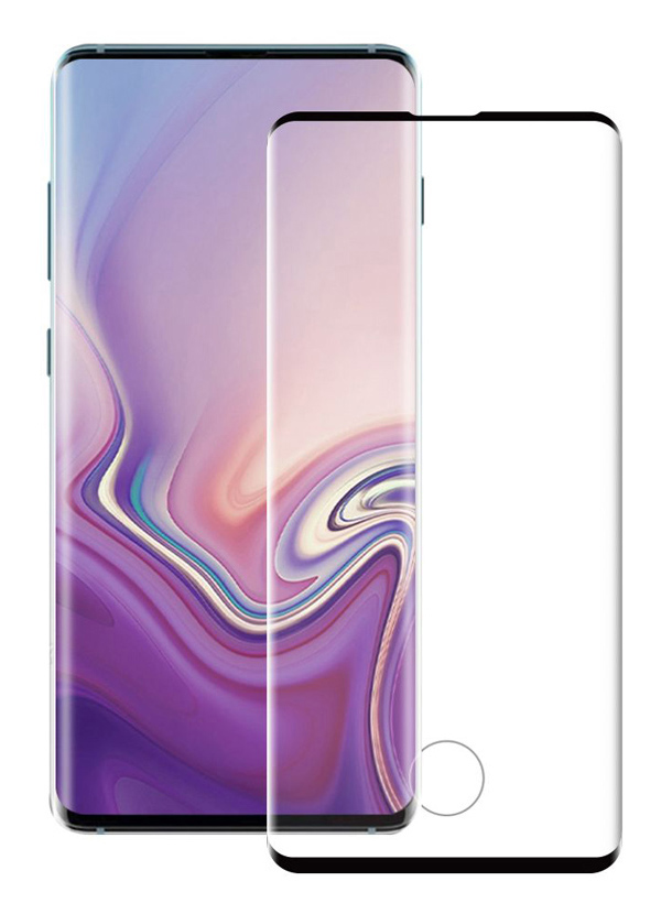 POWERTECH Tempered Glass 3D, half glue, curved, Samsung S10 Plus, μαύρο