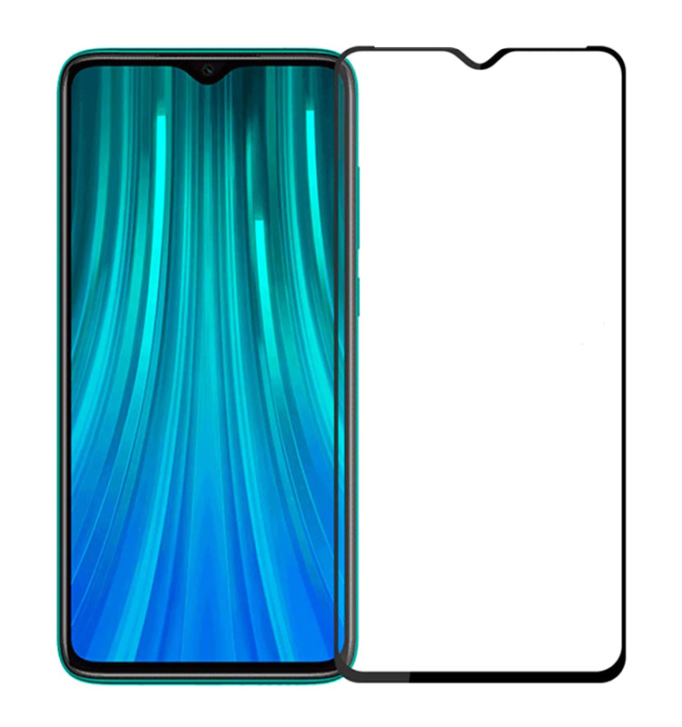 POWERTECH Tempered Glass 5D, Full Glue, Xiaomi Redmi Note 8, μαύρο