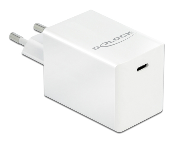 DELOCK φορτιστής τοίχου 41447, USB-C, PD 3.0, 60W, 5-20V, λευκός