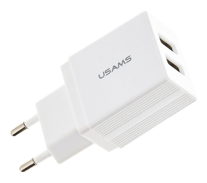 USAMS φορτιστής τοίχου T24 US-CC090, 2x USB, 2.1A, λευκός