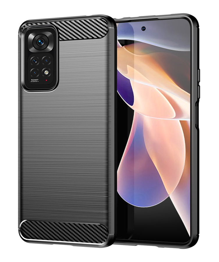 POWERTECH θήκη Carbon MOB-1731 για Xiaomi Note 11 5G/M4 Pro 5G, μαύρη