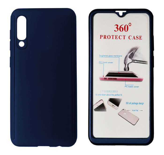 POWERTECH Θήκη Body 360° με Tempered Glass για Samsung A50, μπλε