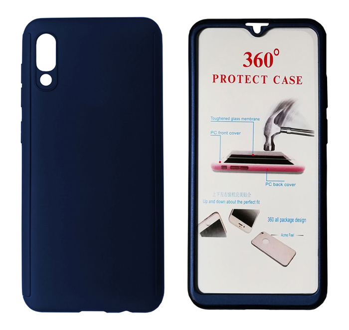 POWERTECH Θήκη Body 360° με Tempered Glass για Samsung A70, μπλε