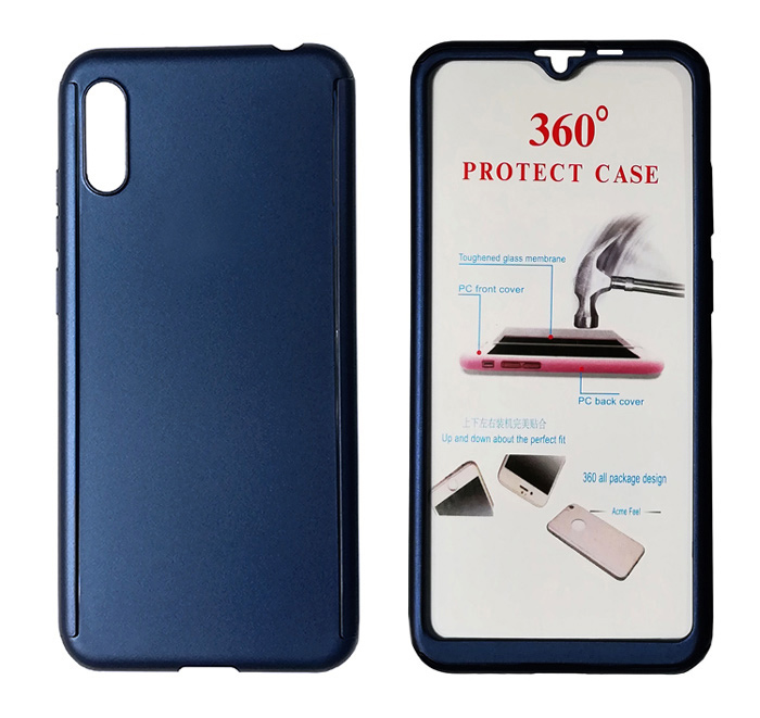 POWERTECH Θήκη Body 360° Tempered Glass, Huawei Y5 2019/Honor 8S, μπλε