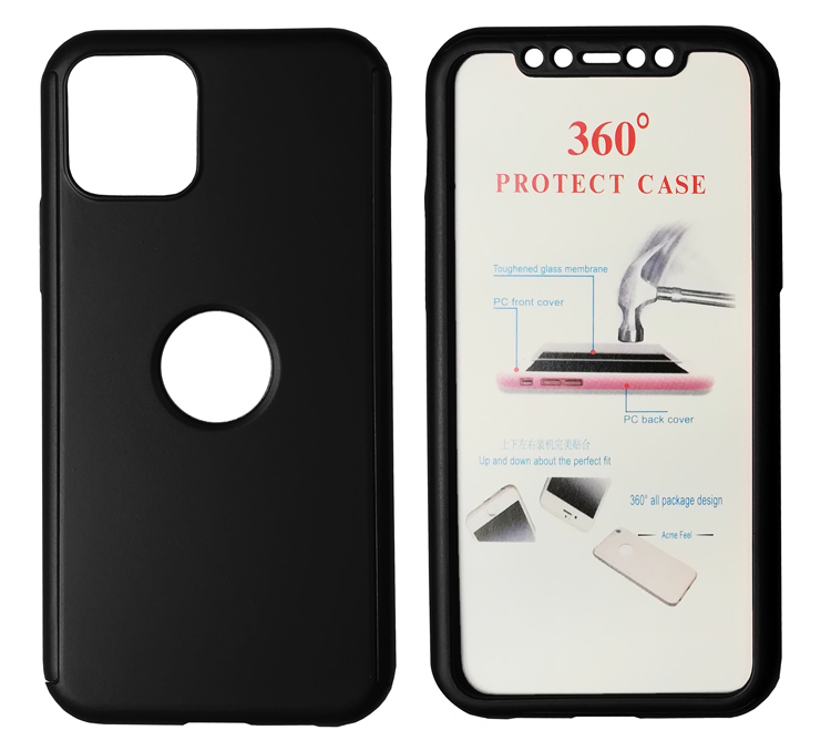 POWERTECH Θήκη Body 360° με Tempered Glass για iPhone 11 Pro, μαύρη