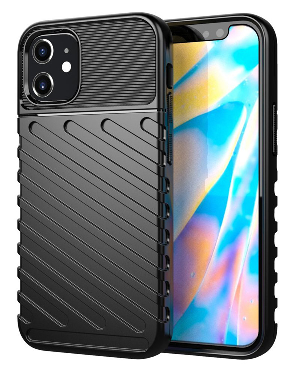 POWERTECH Θήκη Carbon MOB-1558 για  iPhone 12 min, μαύρη