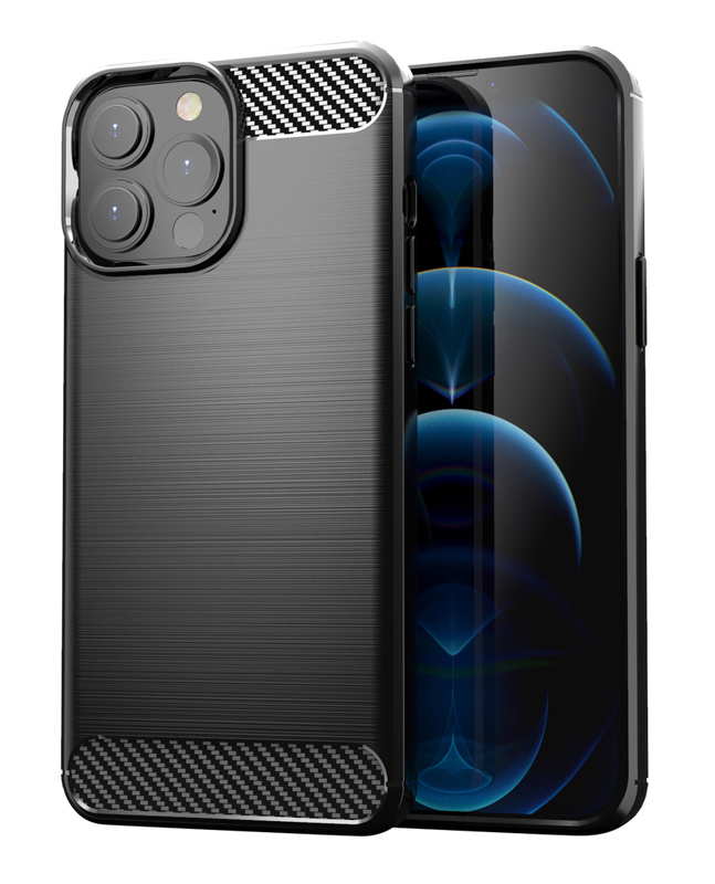 POWERTECH Θήκη Carbon MOB-1657 για iPhone 13 Pro, μαύρη