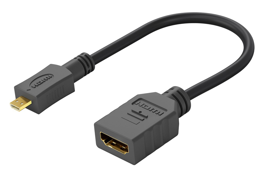 GOOBAY καλώδιο HDMI micro σε HDMI 58683, 4K, 0.15m, μαύρο