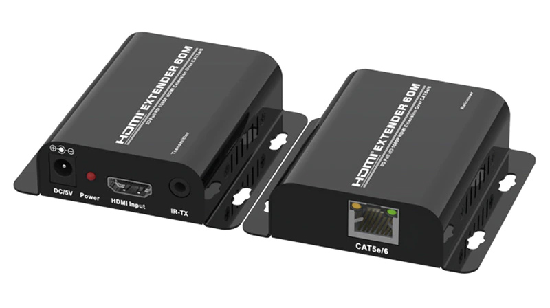 POWERTECH HDMI Video Extender CAB-H148, CAT5e/6, Full HD, 3D, IR, 60m