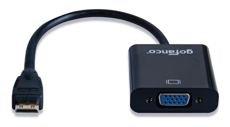 POWERTECH αντάπτορας mini HDMI (M) σε VGA (F) PTH-026 με Audio, μαύρο