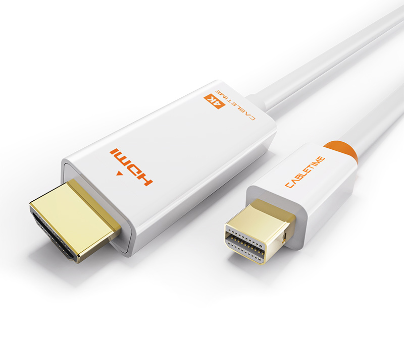 CABLETIME καλώδιο Mini DisplayPort σε HDMI AV588, 4K/60Hz, 1.8m, λευκό