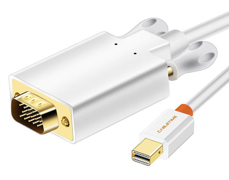 CABLETIME καλώδιο Mini DisplayPort σε VGA AV588, 1080p, 1.8m, λευκό