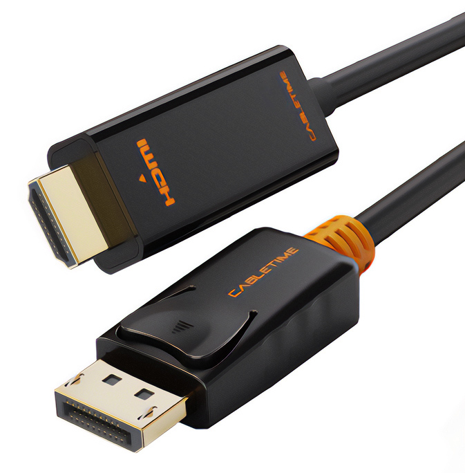 CABLETIME καλώδιο Displayport σε HDMI AV585, 1080p, 1.8m, μαύρο