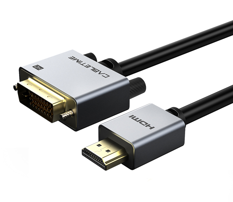 CABLETIME καλώδιο HDMI 1.4 σε DVI 24+1 AV579, 1080p, 1m, μαύρο