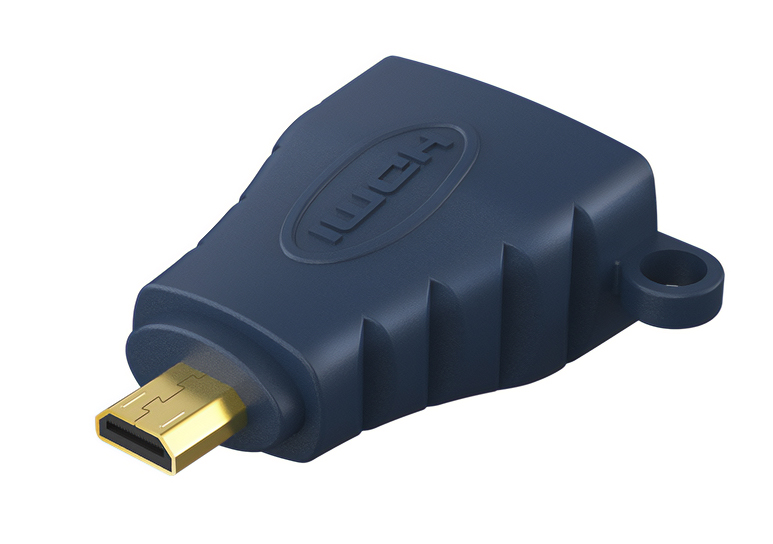 CABLETIME αντάπτορας Micro HDMI D σε HDMI AV599, με ring, 4K, μπλε