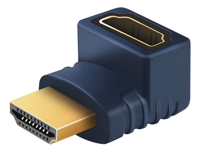 CABLETIME αντάπτορας HDMI αρσενικό σε θηλυκό AV599, γωνιακός, 4K, μπλε