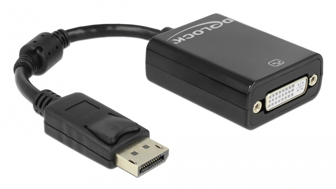 DELOCK αντάπτορας DisplayPort σε DVI 61847, 1080p, 12cm, μαύρος