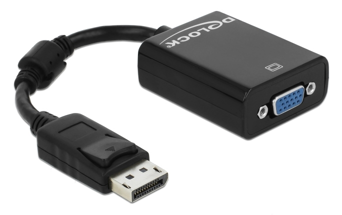 DELOCK αντάπτορας DisplayPort 1.2 σε VGA 61848, 1080p, 12cm, μαύρος