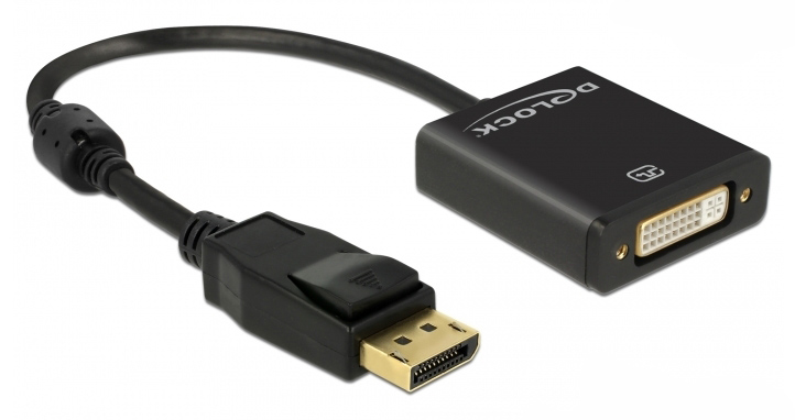 DELOCK αντάπτορας DisplayPort 1.2 σε DVI 62599, active, 4K, 20cm, μαύρος