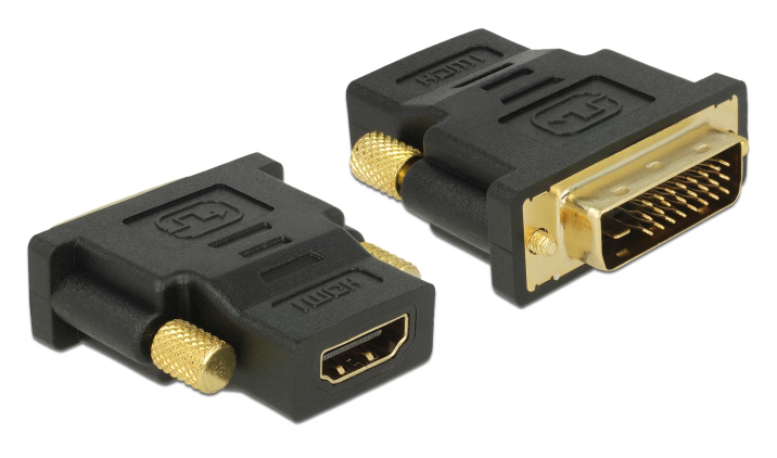 DELOCK αντάπτορας DVI 24+1 σε HDMI 65466, 4K, gold-plated, μαύρος