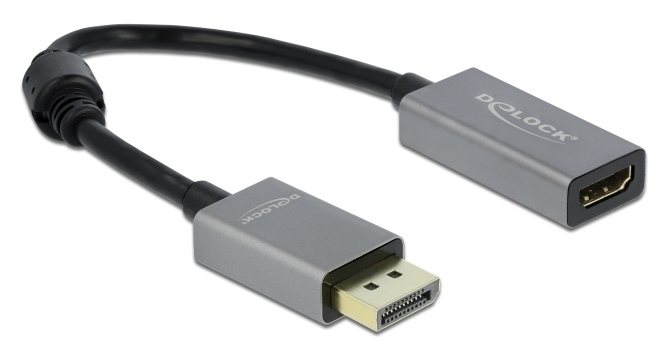 DELOCK αντάπτορας DisplayPort 1.4 σε HDMI 66436, 4K, 20cm, μαύρος-γκρι