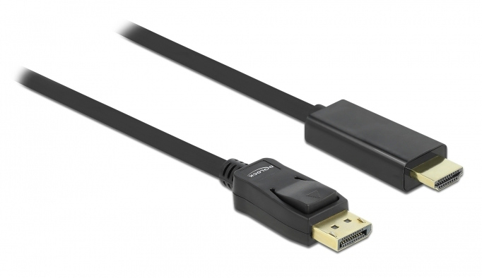 DELOCK καλώδιο DisplayPort σε HDMI 82435, passive, 1080p, 3m, μαύρο