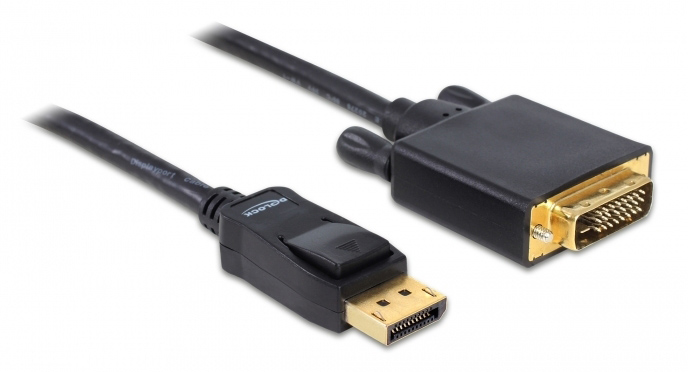 DELOCK καλώδιο DisplayPort σε DVI 82591, passive, 1080p, 2m, μαύρο