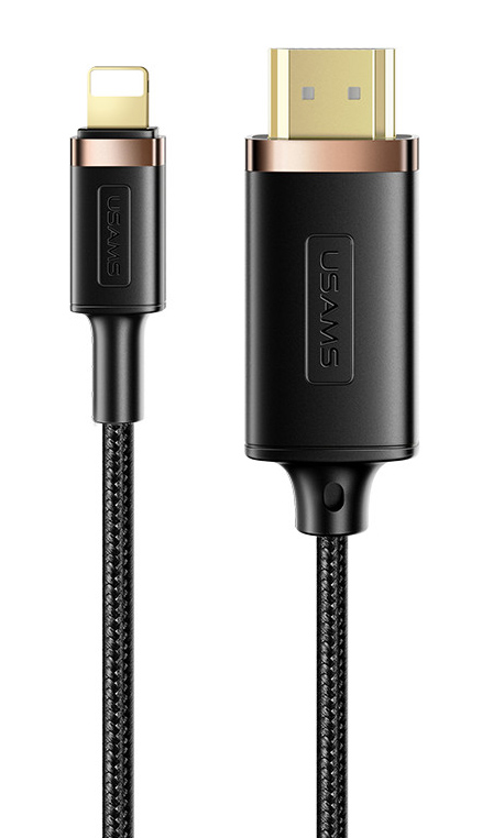 USAMS καλώδιο Lightning σε HDMI 1.4 U70, 1080p, 3D, 2m, μαύρο