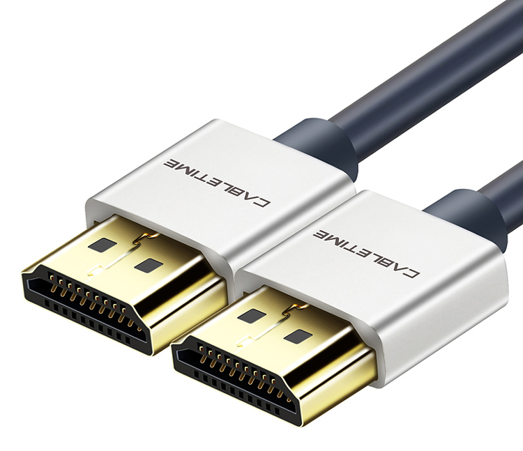 CABLETIME καλώδιο HDMI 2.0 AV540, gold plated, 32AWG, 4K, 1m, μπλε