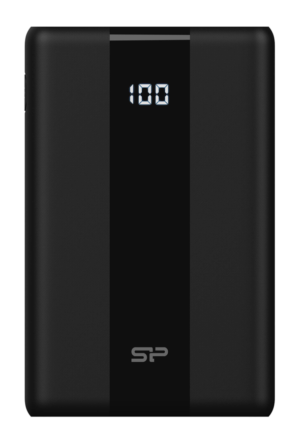 SILICON POWER power bank QP55, 10000mAh, USB & USB-C, 22.5W, LCD, μαύρο