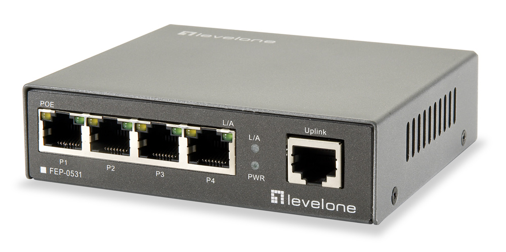 LEVELONE Ethernet PoE switch FEP-0531, 5-port 10/100Mbps, 60W, Ver. 1