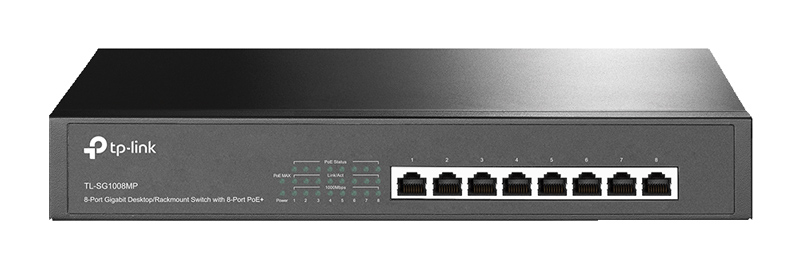 TP-LINK desktop/rackmount switch TL-SG1008MP, 8-Port PoE+, Ver. 2.0