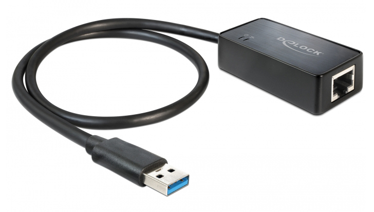 DELOCK καλώδιο USB 3.0 σε RJ45 62121, 1000Mbps, 50cm, μαύρο