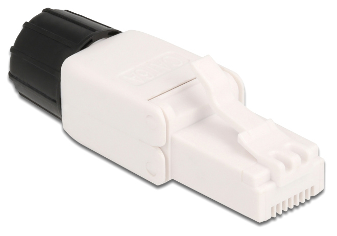 DELOCK βύσμα RJ45 CAT 6A UTP 86978, tool-free, λευκό