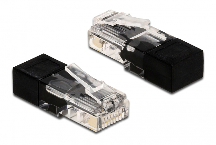 DELOCK βύσμα RJ45 66807, με αντίσταση 60 Ohm, μαύρο