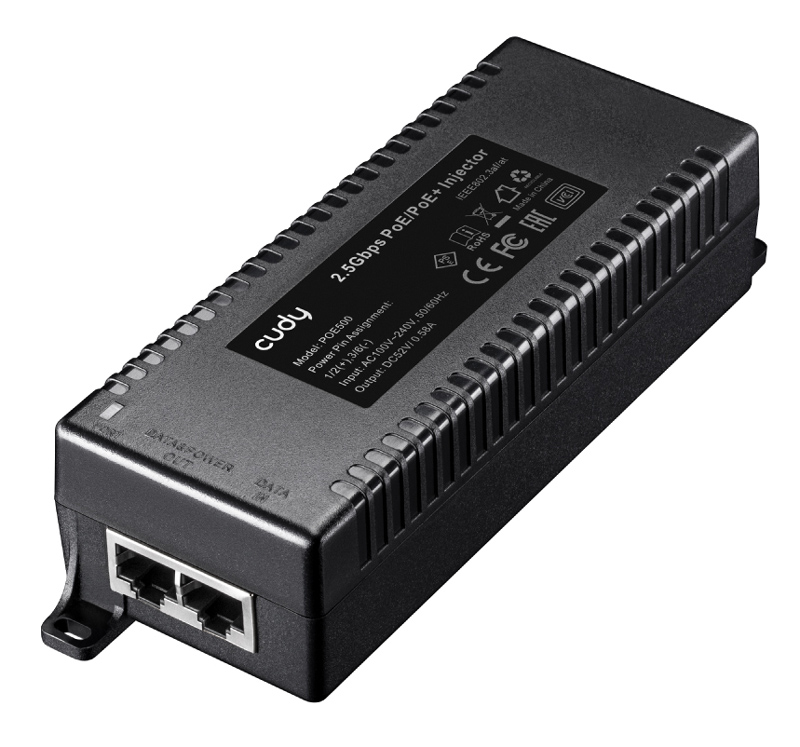 CUDY 2.5Gbps PoE+/PoE injector POE500, 30W