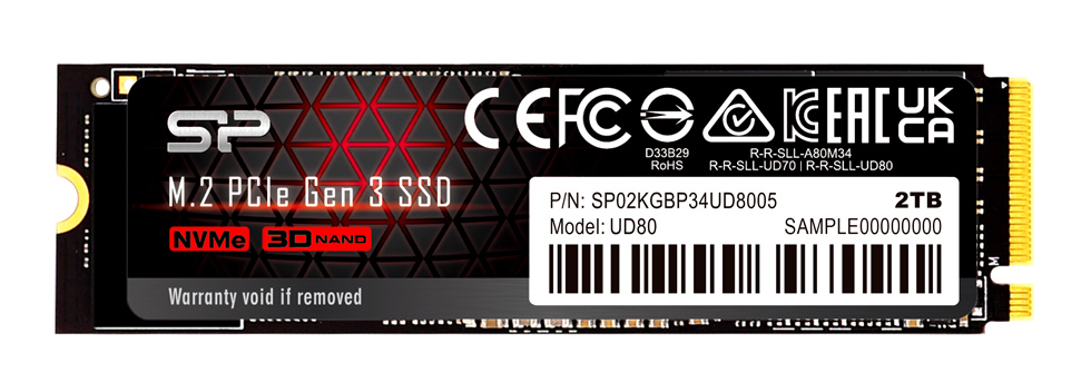 SILICON POWER SSD PCIe Gen3x4 M.2 2280 UD80, 2TB, 3.400-3.000MB/s