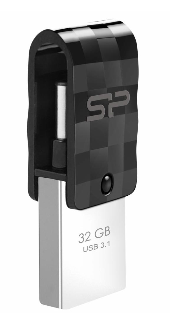 SILICON POWER Dual USB Flash Drive C31, USB 3.1 & Type-C, 32GB, μαύρο