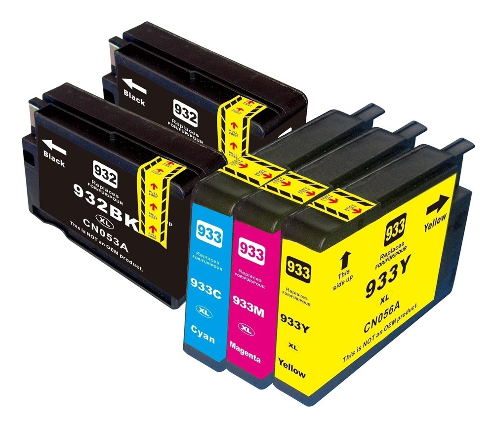 Σετ συμβατά Inkjet για HP, 2x 932XL μαύρο, 1x 933XL magenta, 1x 933XL κίτρινο, 1x 933XL κυανό
